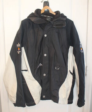 Marker Black & White Salt Lake City 2002 Olympic Sponsored Winter Jacket Men's L